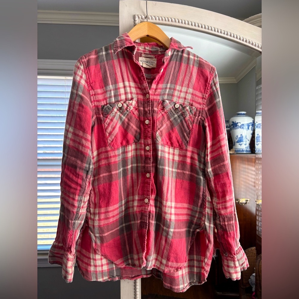 Ralph Lauren Denim & Supply Pink Plaid shirt size XS